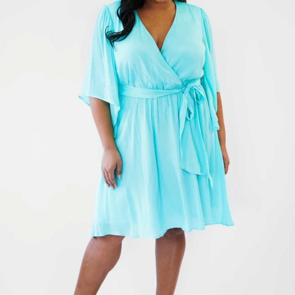 NEW Maree Pour Toi Faux Wrap Surplice Dress 14